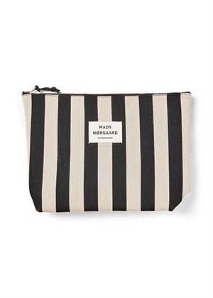 Knit stripe hilden toilet bag Black/White Mads Nørgaard 